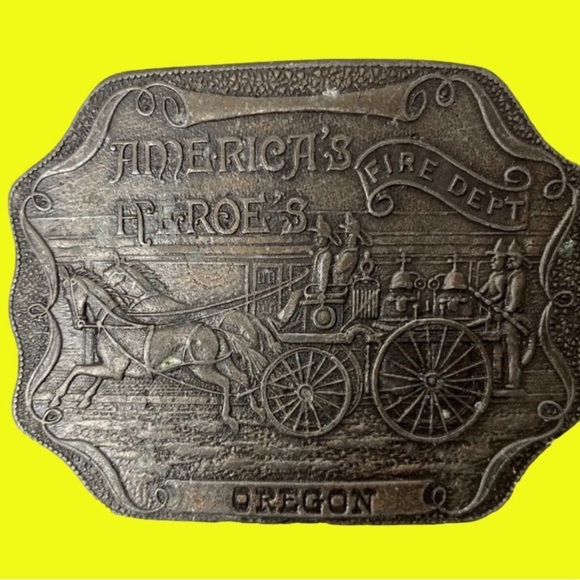 Other - Vintage Belt Buckle Boston Fire Dept. "America's Heroe's"